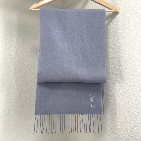 YSL• VTG Leather Pocket Secretary Wallet & Wool/Cashmere Scarf Accessory Bundle - Picture 10 of 10